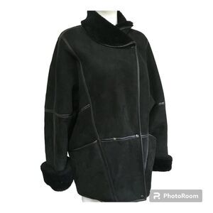 Mac Douglas Paris Vintage 100% Sheepskin Leather Sherpa Heavy Jacket Coat 10